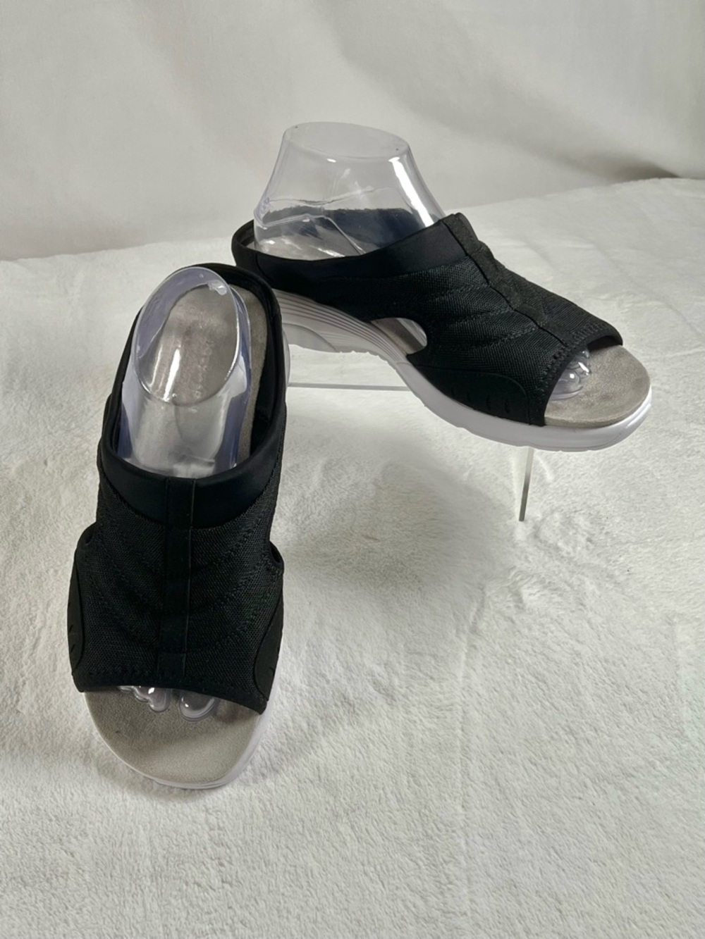 Easy Spirit "Setraciee2" Open Toe Black Slipon Slide Comfort Sandal Women SZ 9WW